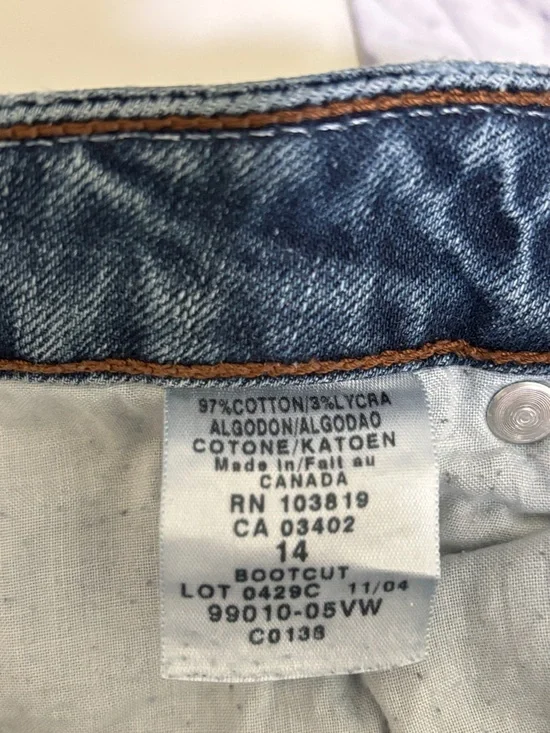 Harley-Davidson VTG Jeans Bootcut Women 14 Black Leather Patch 5 Pocket Zip fly - Picture 10 of 16